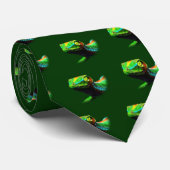 Gecko Lizard Rainbow Colors Stropdas (Opgerold)