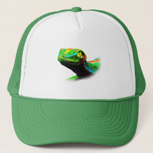 Gecko Lizard Rainbow Colors Trucker Pet