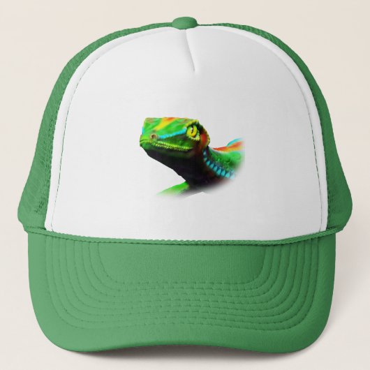 Gecko Lizard Rainbow Colors Trucker Pet (Voorkant)