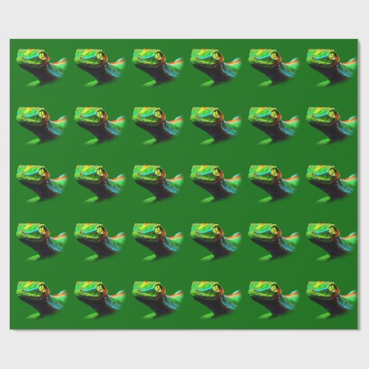 Gecko Lizard Rainbow Colors Wrapping_paper Cadeaupapier (Vlak)