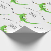 Gecko Lizard Reptile Birthday Custom Name Cadeaupapier (Hoek)