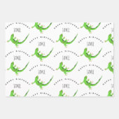 Gecko Lizard Reptile Birthday Custom Name Inpakpapier Vel (Voorkant)