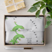 Gecko Lizard Reptile Birthday Custom Name Tissuepapier (Geschenk)