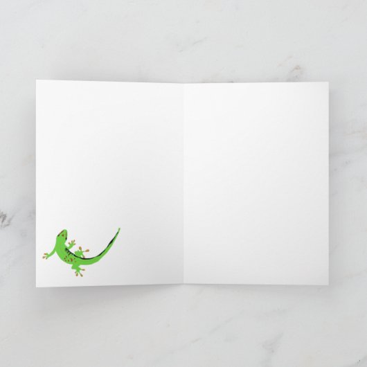 Gecko Lizard Reptile Birthday Kaart (Binnen)