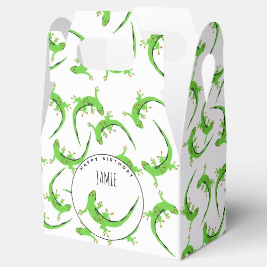 Gecko Lizard Reptile Birthday Party Bedankdoosjes (Geopend)