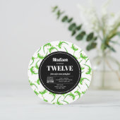 Gecko Lizard Reptile Circular Birthday Invitation Kaart (Staand voorkant)