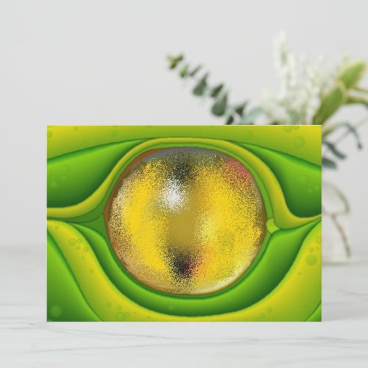 Gecko Lizard Reptile Eye Blank Invites Kaart (Staand voorkant)