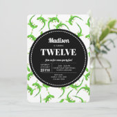 Gecko Lizard Reptile Pattern Birthday Invitation Kaart (Staand voorkant)