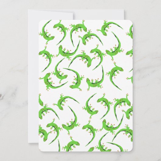 Gecko Lizard Reptile Pattern Birthday Invitation Kaart (Achterkant)