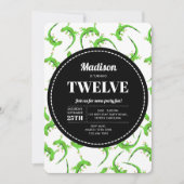 Gecko Lizard Reptile Pattern Birthday Invitation Kaart (Voorkant)