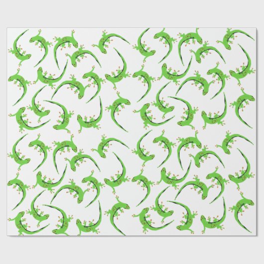 Gecko Lizard Reptile Pattern Cadeaupapier (Vlak)
