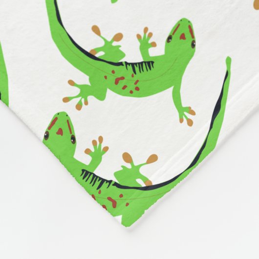 Gecko Lizard Reptile Pattern Fleece Deken (Hoek)