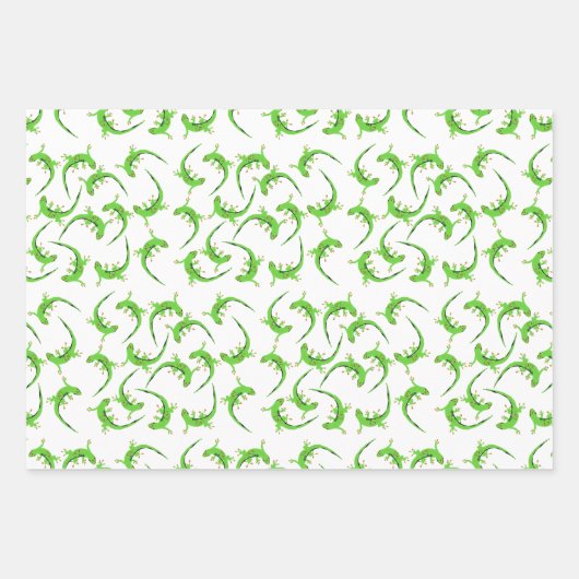 Gecko Lizard Reptile Pattern Inpakpapier Vel (Voorkant 3)