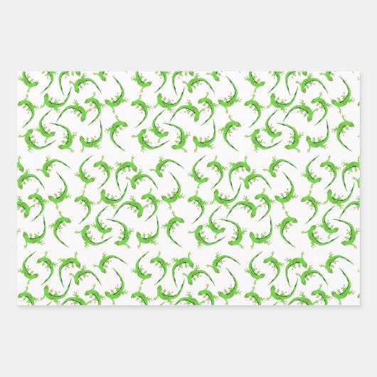 Gecko Lizard Reptile Pattern Inpakpapier Vel (Voorkant)