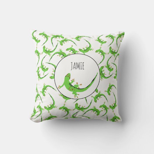 Gecko Lizard Reptile Pattern Kussen (Voorkant)