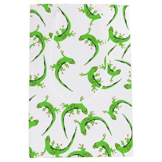 Gecko Lizard Reptile Pattern Medium Cadeauzakje (Voorkant)