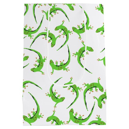Gecko Lizard Reptile Pattern Medium Cadeauzakje (Achterkant)