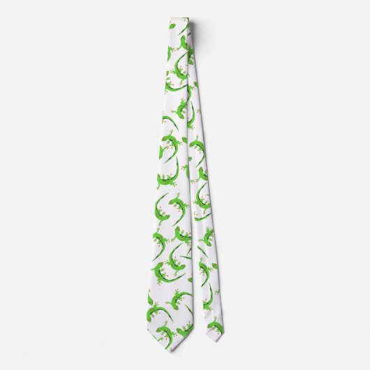 Gecko Lizard Reptile Pattern Stropdas (Voorkant)