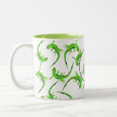 Gecko Lizard Reptile Pattern Tweekleurige Koffiemok (Links)