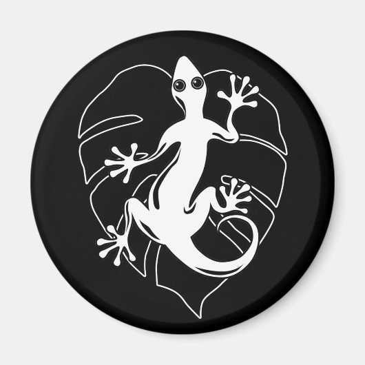 Gecko Lizard Silhouette Magneet (Voorkant)