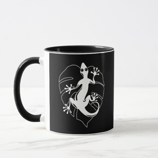 Gecko Lizard Silhouette Mok (Links)