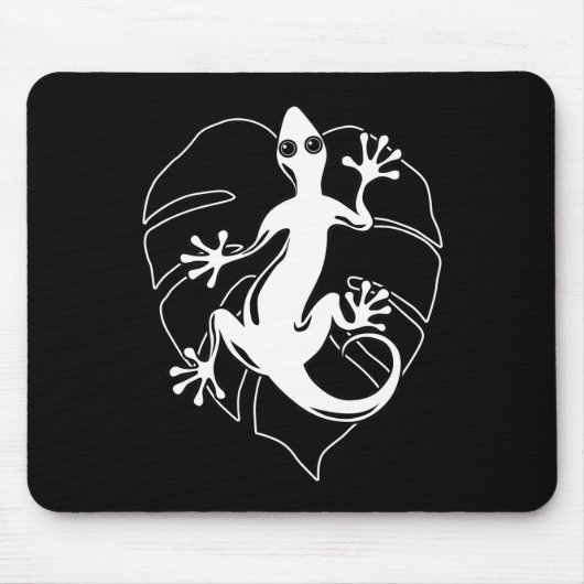 Gecko Lizard Silhouette Muismat (Voorkant)