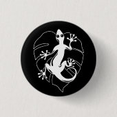 Gecko Lizard Silhouette Ronde Button 3,2 Cm (Voorkant)