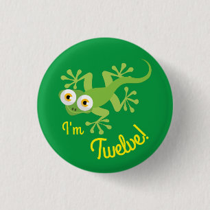 Gecko Lizards Birthday Party Cute Kinder Button