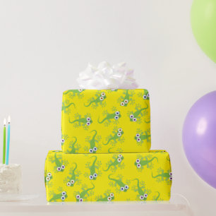 Gecko Lizards Birthday Party Cute Kinder Cadeaupapier