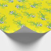 Gecko Lizards Birthday Party Cute Kinder Cadeaupapier (Hoek)