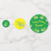 Gecko Lizards Birthday Party Cute Kinder Confetti (Achterkanten)
