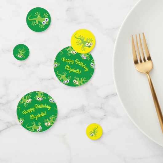 Gecko Lizards Birthday Party Cute Kinder Confetti (Groep)