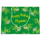 Gecko Lizards Birthday Party Cute Kinder Groot Cadeauzakje (Voorkant)