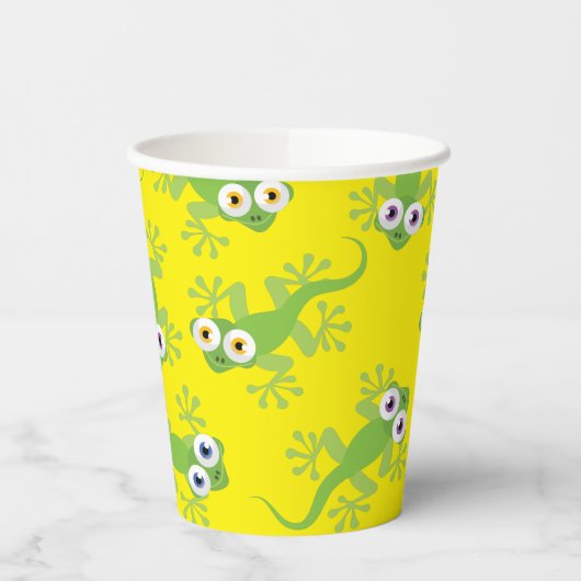 Gecko Lizards Birthday Party Cute Kinder Paper Cup Papieren Bekers (Links)