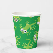 Gecko Lizards Birthday Party Cute Kinder Papieren Bekers (Achterkant)