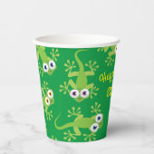 Gecko Lizards Birthday Party Cute Kinder Papieren Bekers (Voorkant)