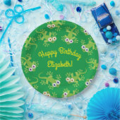 Gecko Lizards Birthday Party Cute Kinder Papieren Bordje (Feest)