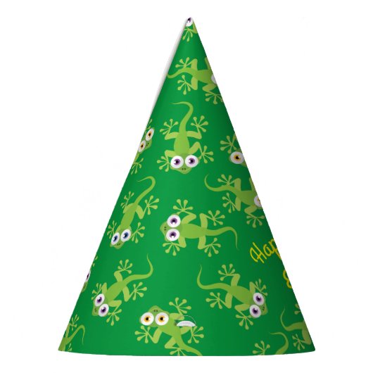 Gecko Lizards Birthday Party Cute Kinder Party Pet Feesthoedjes (Links)