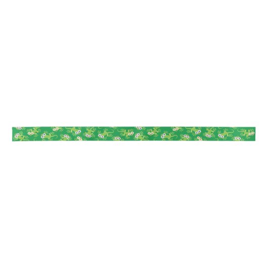 Gecko Lizards Birthday Party Cute Kinder Satin Rib Satijnen Lint (Voorkant)