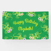 Gecko Lizards Birthday Party Cute Kinder Spandoek (Horizontaal)