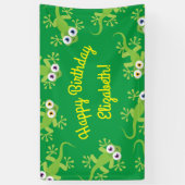 Gecko Lizards Birthday Party Cute Kinder Spandoek (Verticaal)