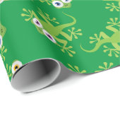 Gecko Lizards Birthday Party Cute Kinder Wrapping  Cadeaupapier (Rol Hoek)