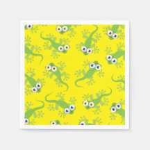 Gecko Lizards Birthday Party Cute Kinderen Napkins