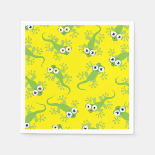 Gecko Lizards Birthday Party Cute Kinderen Napkins Servet