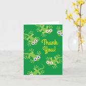 Gecko Lizards Birthday Party Dank je dat je Kinder Kaart (Gele Bloem)