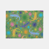 Gecko Lizards Multi-Colored over druk Fleece Deken (Voorkant (Horizontaal))