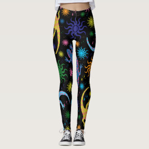 Gecko Lizards Multi-Colored over druk Leggings