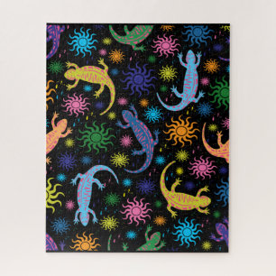 Gecko Lizards Multi-Colored over druk Legpuzzel