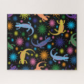 Gecko Lizards Multi-Colored over druk Legpuzzel (Horizontaal)