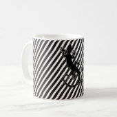 Gecko lopen - zwarte en witte strepen koffiemok (Voorkant links)